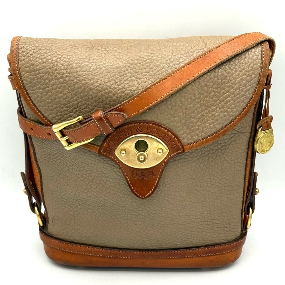 Vintage Dooney & Bourke AWL Carrier Bag Taupe/British Tan Early 90’s Made in USA